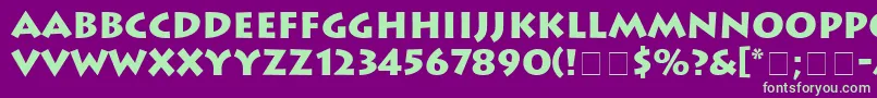 AustereBlackSsiBlack Font – Green Fonts on Purple Background