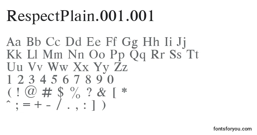 Police RespectPlain.001.001 - Alphabet, Chiffres, Caractères Spéciaux