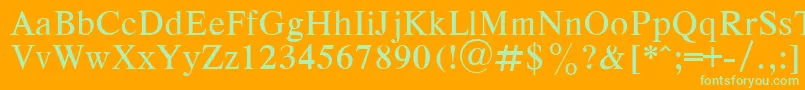 Шрифт RespectPlain.001.001 – зелёные шрифты на оранжевом фоне