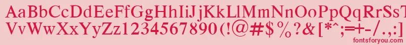 フォントRespectPlain.001.001 – ピンクの背景に赤い文字