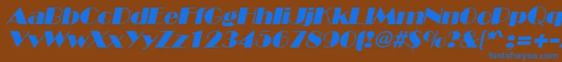 InviteSfItalic Font – Blue Fonts on Brown Background