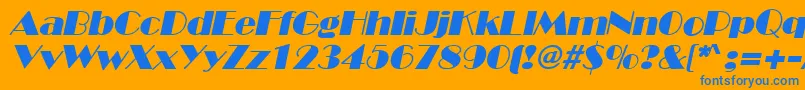 InviteSfItalic Font – Blue Fonts on Orange Background