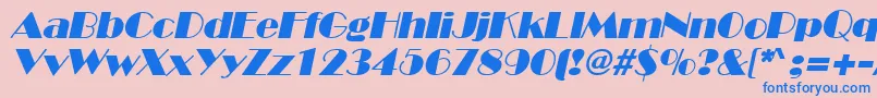 InviteSfItalic Font – Blue Fonts on Pink Background