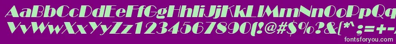 InviteSfItalic Font – Green Fonts on Purple Background