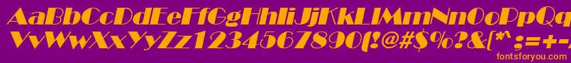 InviteSfItalic Font – Orange Fonts on Purple Background