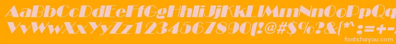 InviteSfItalic Font – Pink Fonts on Orange Background