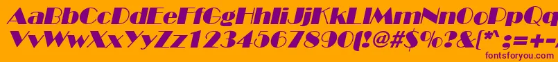 InviteSfItalic Font – Purple Fonts on Orange Background