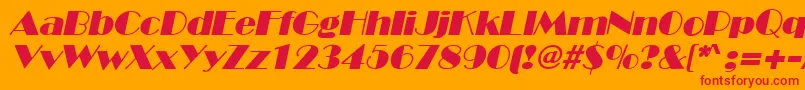 フォントInviteSfItalic – オレンジの背景に赤い文字