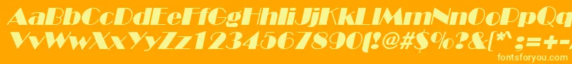 InviteSfItalic Font – Yellow Fonts on Orange Background