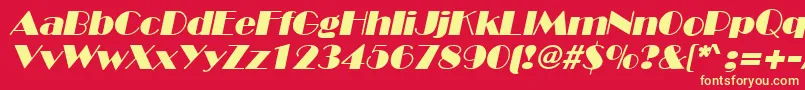 InviteSfItalic Font – Yellow Fonts on Red Background