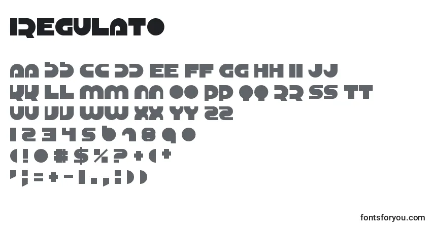 IregulaTo Font – alphabet, numbers, special characters