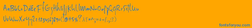DkSheepman-fontti – siniset fontit oranssilla taustalla