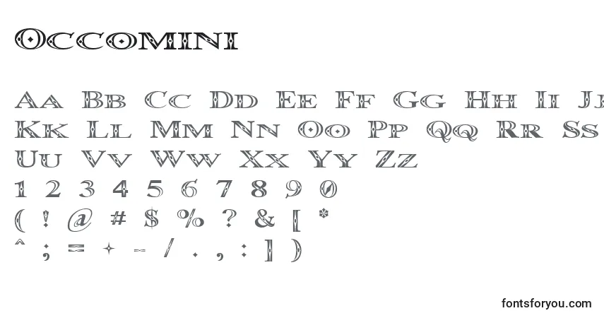 Шрифт Occomini – алфавит, цифры, специальные символы