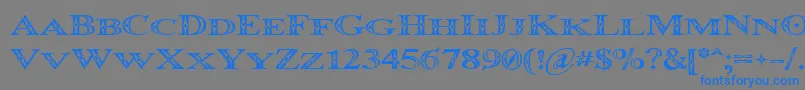 Occomini Font – Blue Fonts on Gray Background