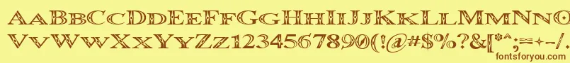 Occomini Font – Brown Fonts on Yellow Background