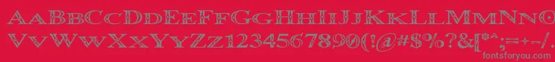 Occomini Font – Gray Fonts on Red Background