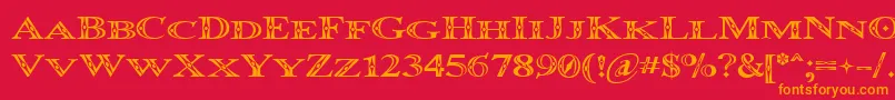 Occomini Font – Orange Fonts on Red Background