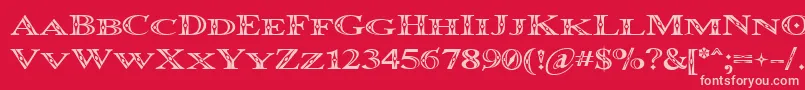 Occomini Font – Pink Fonts on Red Background