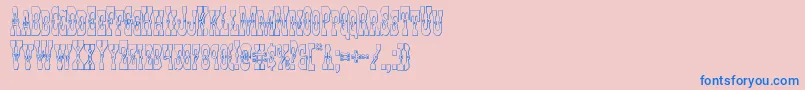 Youngerbros3D Font – Blue Fonts on Pink Background