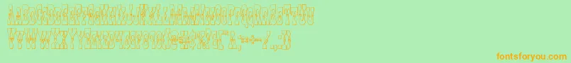 Youngerbros3D Font – Orange Fonts on Green Background