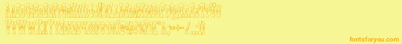 Youngerbros3D Font – Orange Fonts on Yellow Background