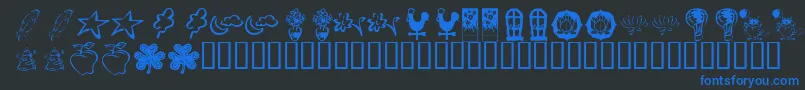 Шрифт KrKatlingsFour – синие шрифты на чёрном фоне