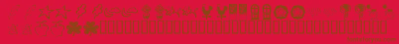 KrKatlingsFour-fontti – ruskeat fontit punaisella taustalla