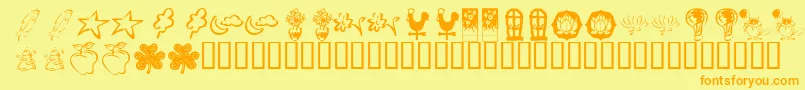 KrKatlingsFour Font – Orange Fonts on Yellow Background
