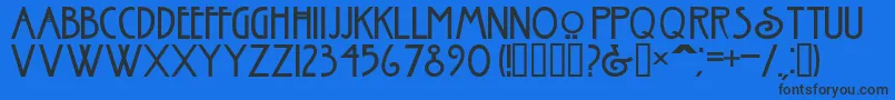 NouveauNormal-Schriftart – Schwarze Schriften auf blauem Hintergrund