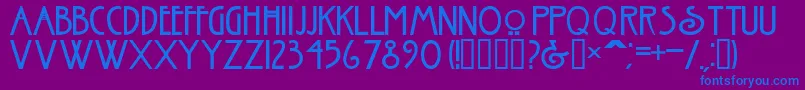 NouveauNormal Font – Blue Fonts on Purple Background