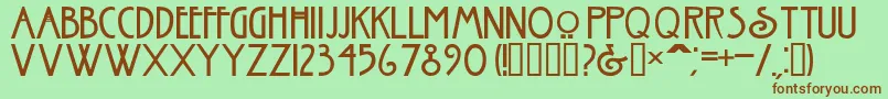 NouveauNormal Font – Brown Fonts on Green Background