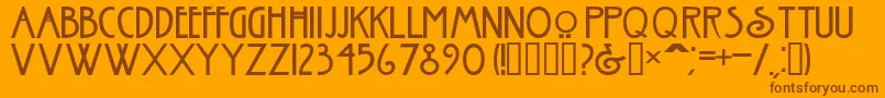 NouveauNormal Font – Brown Fonts on Orange Background