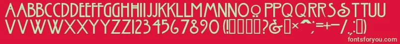 NouveauNormal Font – Green Fonts on Red Background