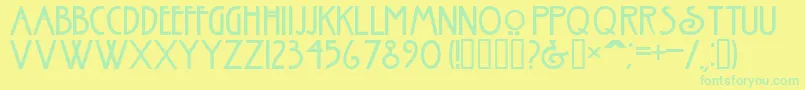 NouveauNormal Font – Green Fonts on Yellow Background