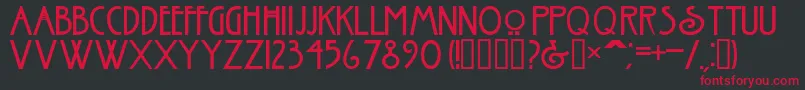 フォントNouveauNormal – 黒い背景に赤い文字