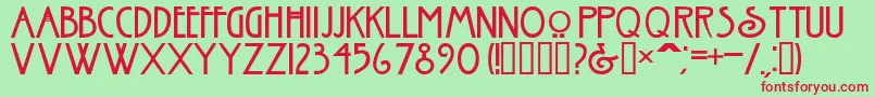 NouveauNormal Font – Red Fonts on Green Background