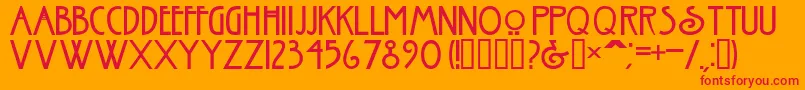 NouveauNormal Font – Red Fonts on Orange Background