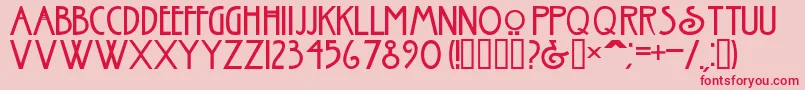 NouveauNormal Font – Red Fonts on Pink Background
