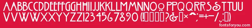 NouveauNormal-Schriftart – Weiße Schriften auf rotem Hintergrund