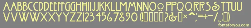 NouveauNormal-fontti – keltaiset fontit harmaalla taustalla