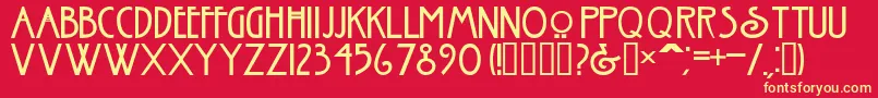 NouveauNormal Font – Yellow Fonts on Red Background