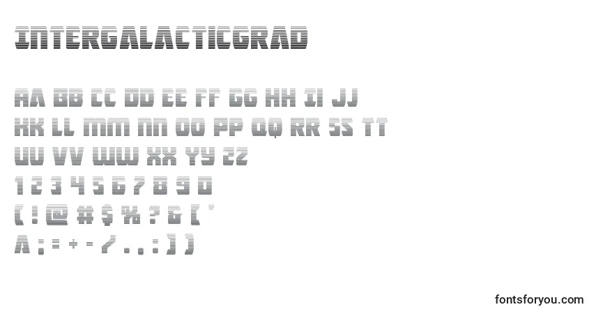 Fuente Intergalacticgrad - alfabeto, números, caracteres especiales