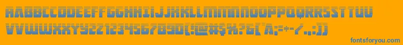 Intergalacticgrad-Schriftart – Blaue Schriften auf orangefarbenem Hintergrund