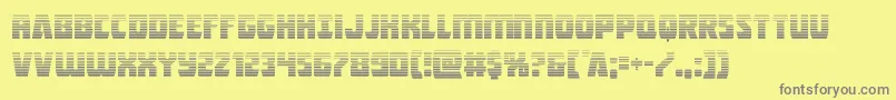 Fonte Intergalacticgrad – fontes cinzas em um fundo amarelo