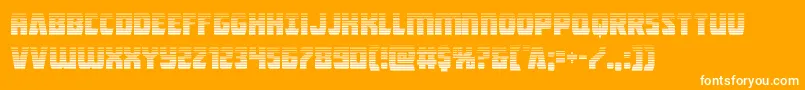 Intergalacticgrad-Schriftart – Weiße Schriften auf orangefarbenem Hintergrund