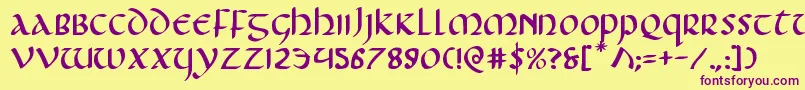 Foucault Font – Purple Fonts on Yellow Background