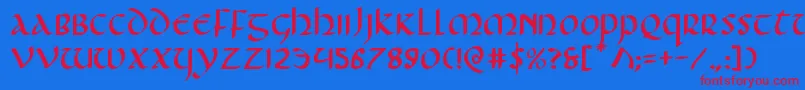 Foucault Font – Red Fonts on Blue Background