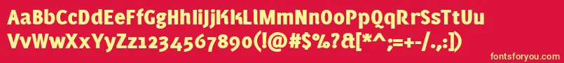 PfmuseBlack Font – Yellow Fonts on Red Background