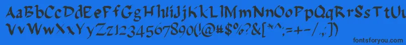 Delagarza-Schriftart – Schwarze Schriften auf blauem Hintergrund