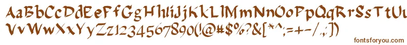 Delagarza-Schriftart – Braune Schriften auf weißem Hintergrund